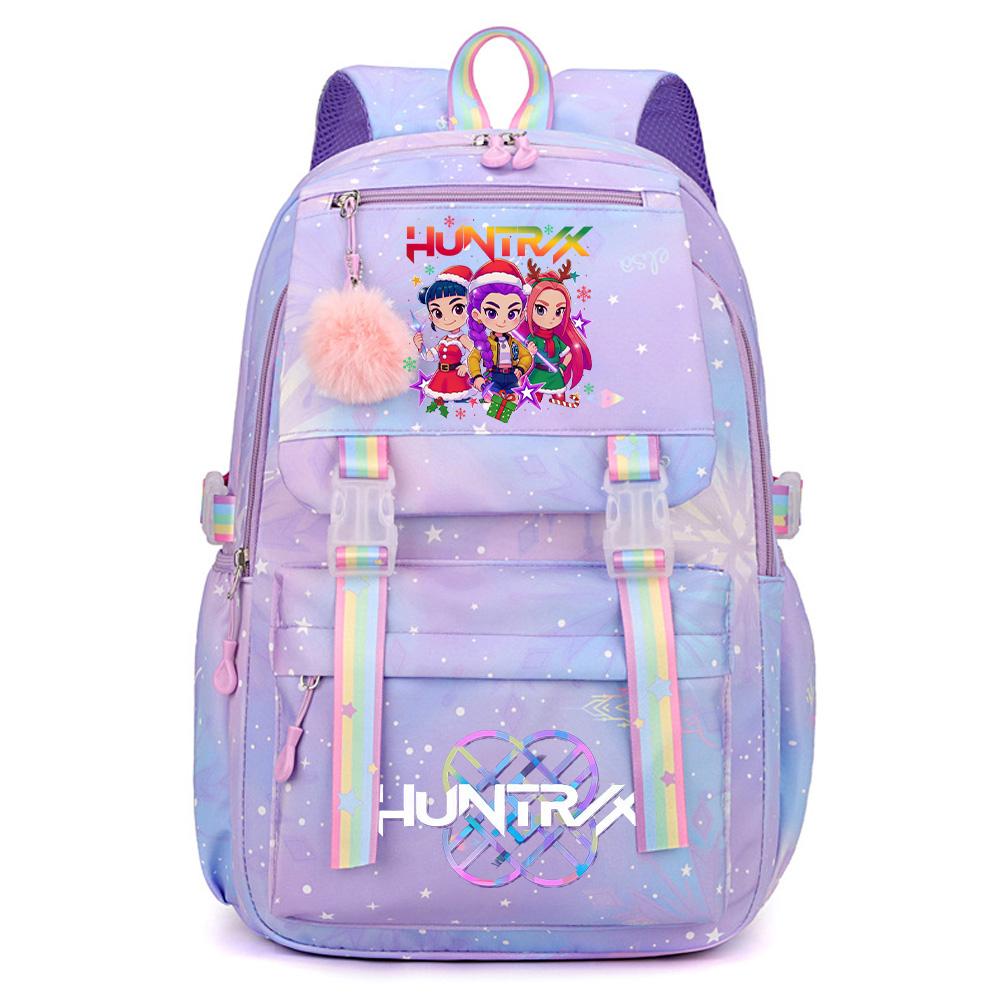 Anime Christmas K-Pop Demon Hunters Printed Large Capacity Waterproof Backpack Teenger Student Girl Boy Schoolbag Bookbag Women Waterproof Travel Bag