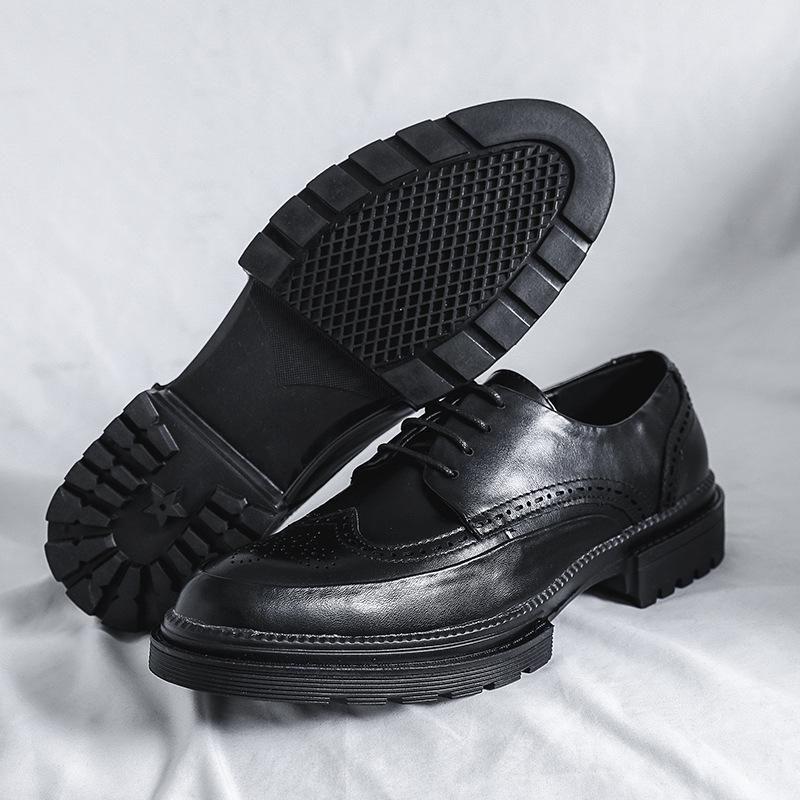 Brock casual leather shoes men's Korean version youth with suit leather shoes best man shoes business dress men's shoes PX16-R