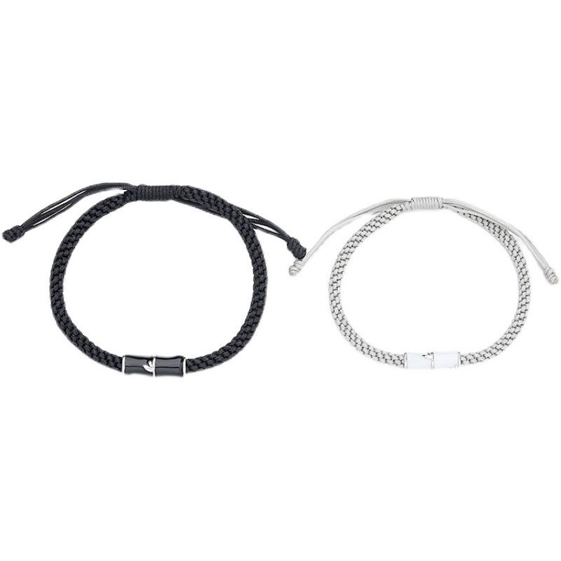 Brățări de cuplu împletite manual în stil chinezesc pentru bărbați și femei - Design de nișă, perfecte pentru cadou de Ziua Îndrăgostiților