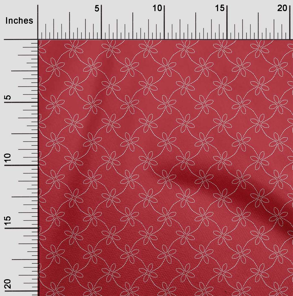 oneOone Cotton Flex Fabric Artistic Floral Sashiko Print Sewing Fabric BTY 40 Inch