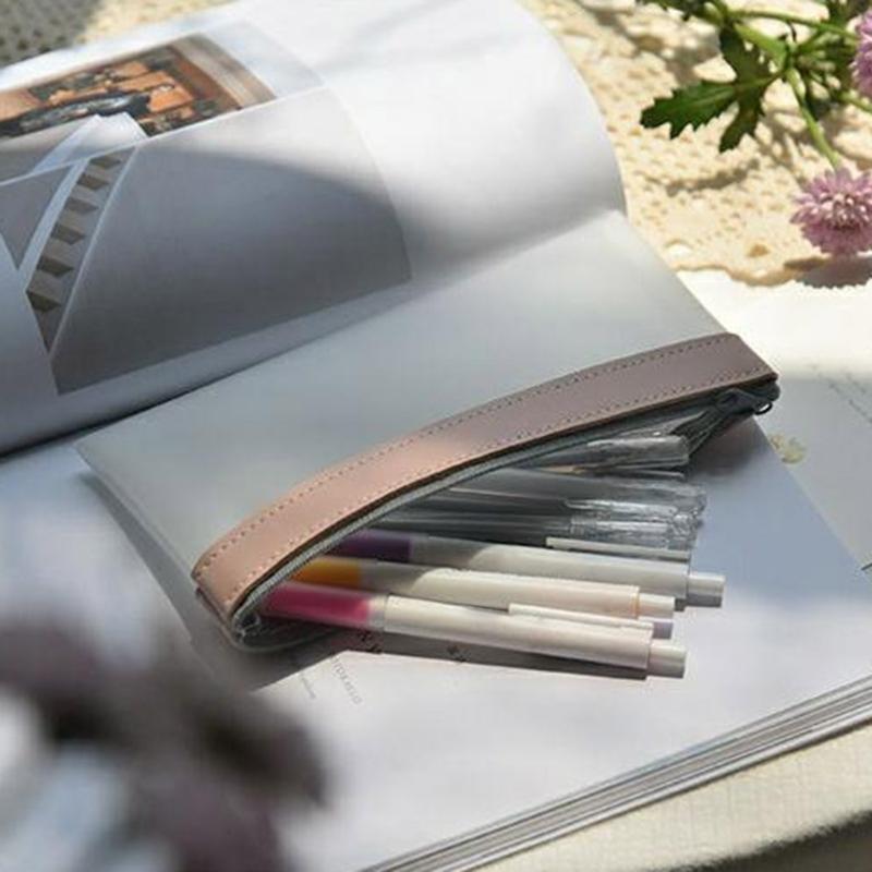 Pencil Case Pen Case Zipper Pouch Clear Stationery Bag Pencil Holder Pencil Bag for Ballpoint Pens Markers Erasers