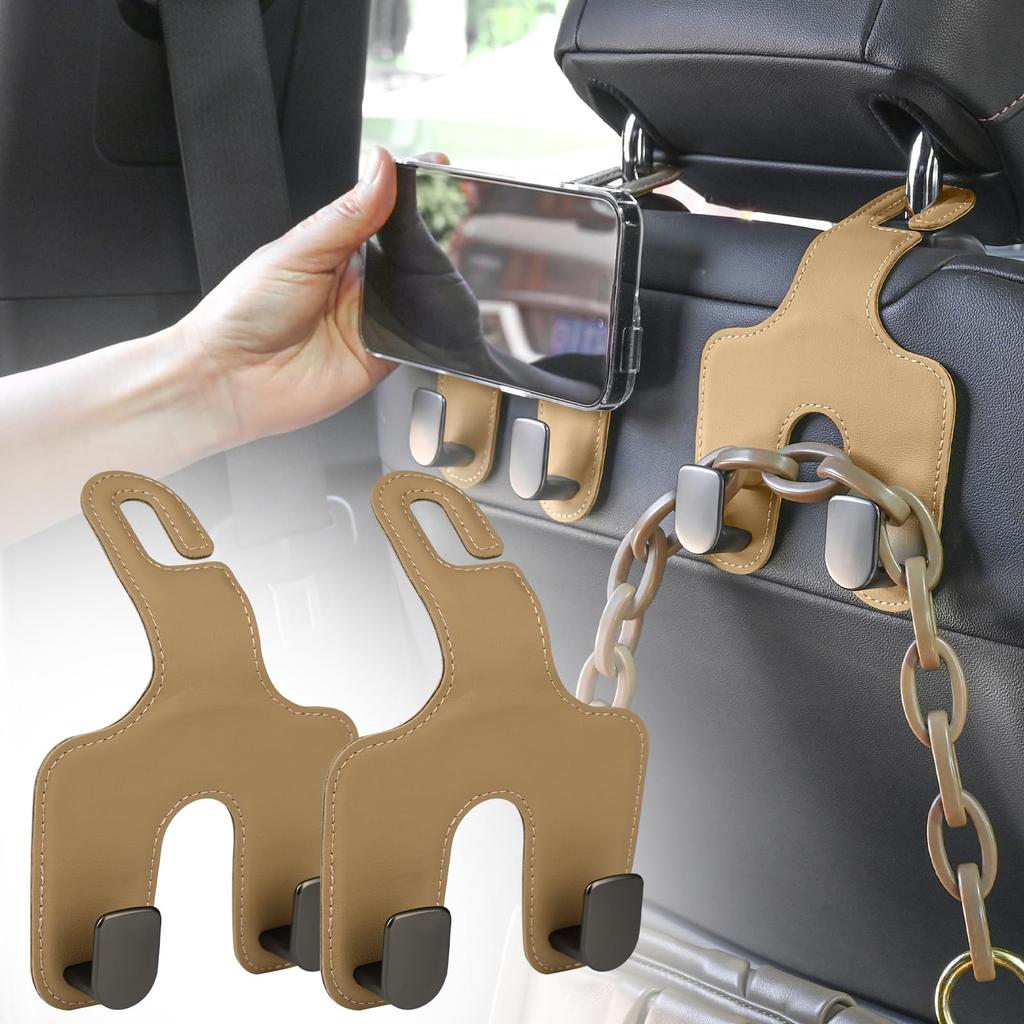 JEYODA Easy To Install Car Hooks, Headrest Car Hooks, Car Seat Hooks, Car Luggage