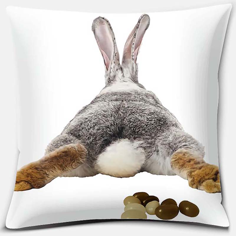 Cute Rabbit Series Pattern Pillowcase Square Pillowcase Home Office Decoration Pillowcase Living Room Bedroom Home Decoration