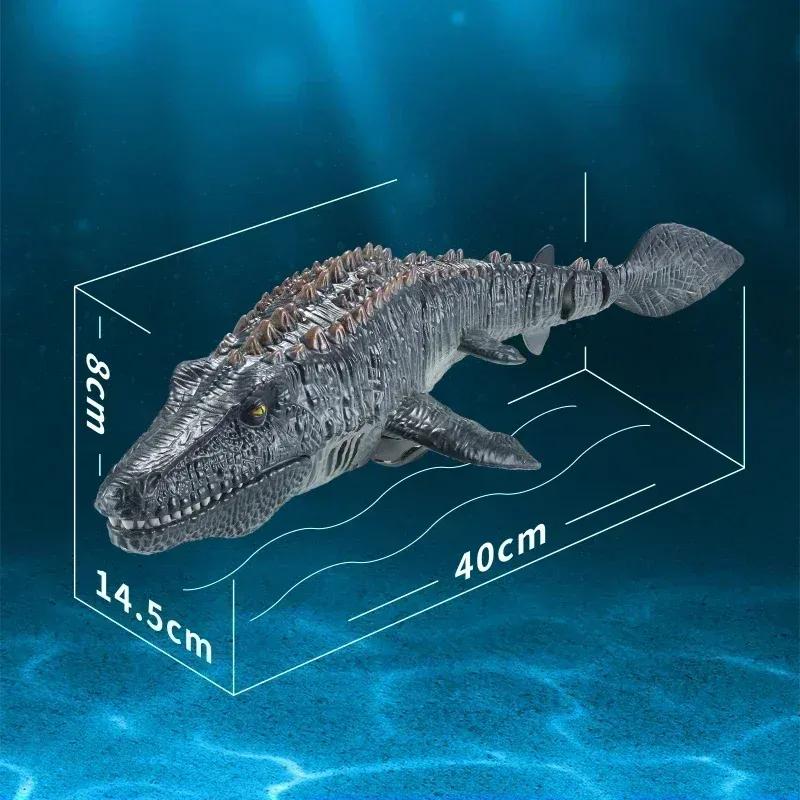 RC Mosasaurus Dinosaur Boat Toy 2.4GHz Remote Control Electric Water Animal Ship for Kids Outdoor Pool Summer Boys Birthday Gift