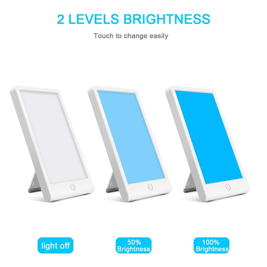 Blue Light Energy Lamp, Dimmable Phototherapy Lamp, LED Blue Light, Touch Timer, 100% UV-Free, Touch Dimmable, Prevents Drowsiness During the Workday