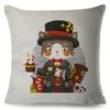 Adorable Cat Character Cushion 45x45cm Original Fantasy Theme Illustration High Resolution Print Woven Fabric Cover