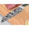 Stainless Steel Santok Knife Green Resin Handle Cutting Meat Vegetables and Fruits Exquisite Laser Pattern Household Kitchen Knife