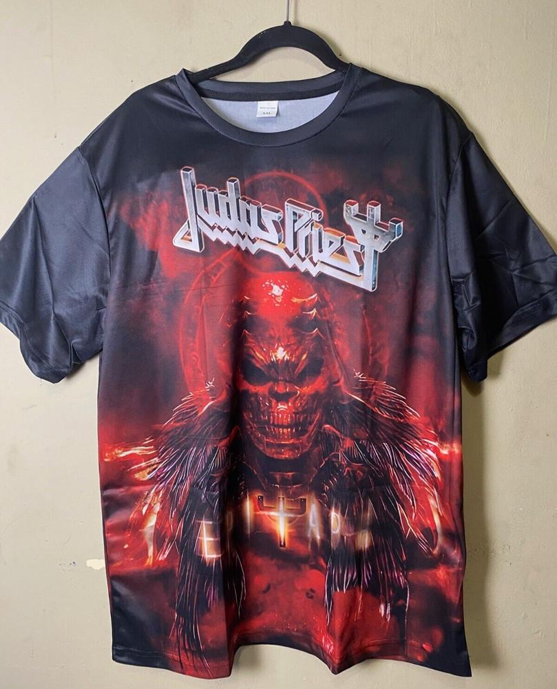 Judas Priest 1#  Double Sided Polyester Graphic Print T-Shirt 2XL Unisex T-Shirt XXL