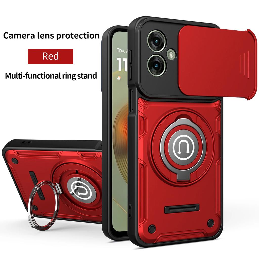 Für Infinix Smart 10 Hülle Infinix Smart 10 4G Cover Magnetische Rüstung Stoßfeste Ringhalter Hülle Kabellose Ladeabdeckung