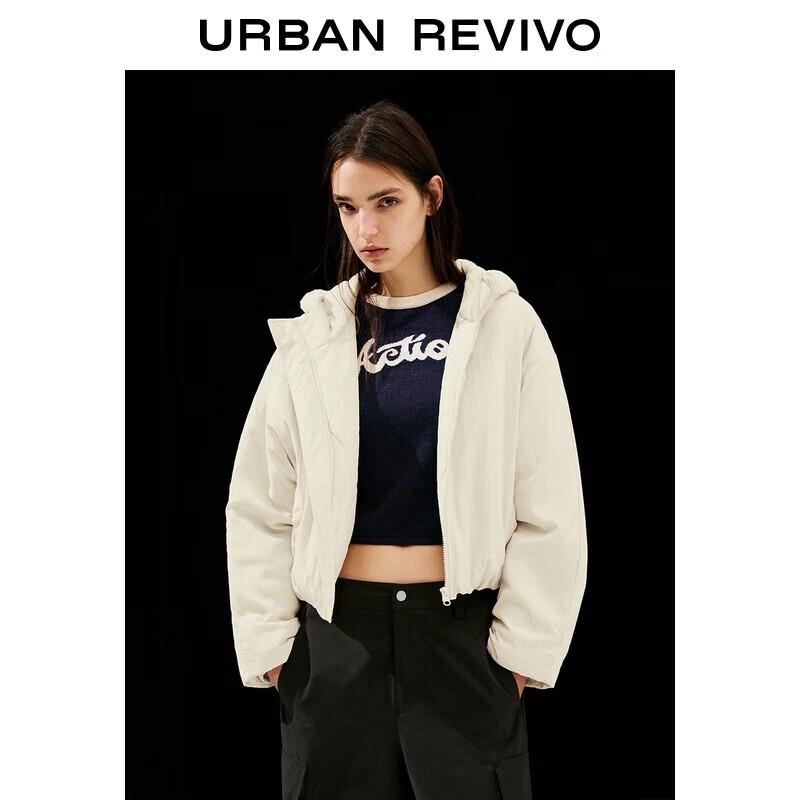 

Женская мерцающая плиссированная короткая куртка с капюшоном UR UYL150041