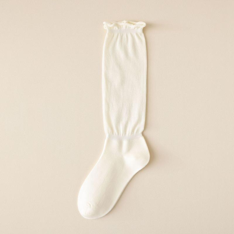 

Бесшовные носки, Модные женские носки до щиколотки красного цвета, Носки с отворотом, Хлопковые однотонные длинные чулки 1 pair молочный белый