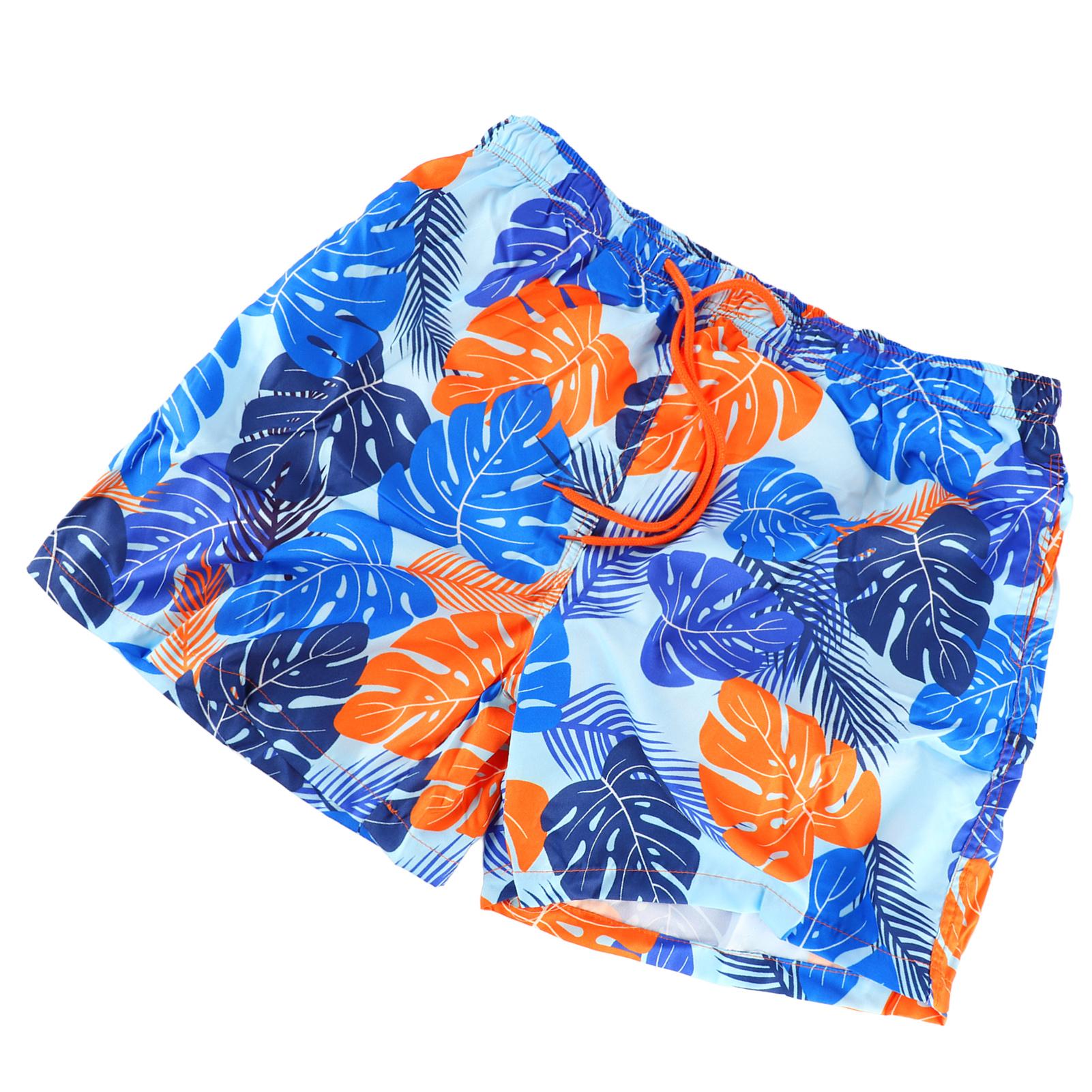 

Men Printed Beach Shorts Adjustable Double Layered Elastic Waist Male Shorts for Gentlemen Light Blue M светло-синий