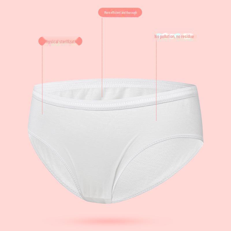 "Disposable White Cotton-Polyester Women's Underwear for Postpartum, Travel, and Business Trips"