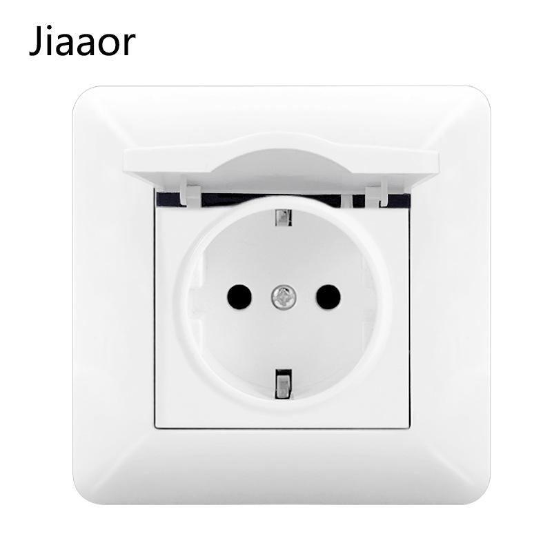 16A White German-Style Double Gang Wall Socket Panel with USB & Type C, European Standard.