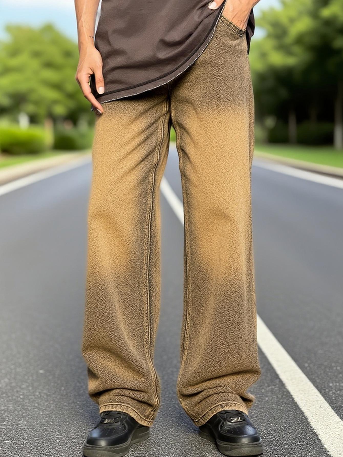 Retro Trend Washed Old Jeans Men S Tooling Casual Loose Trousers Men S Clothing S