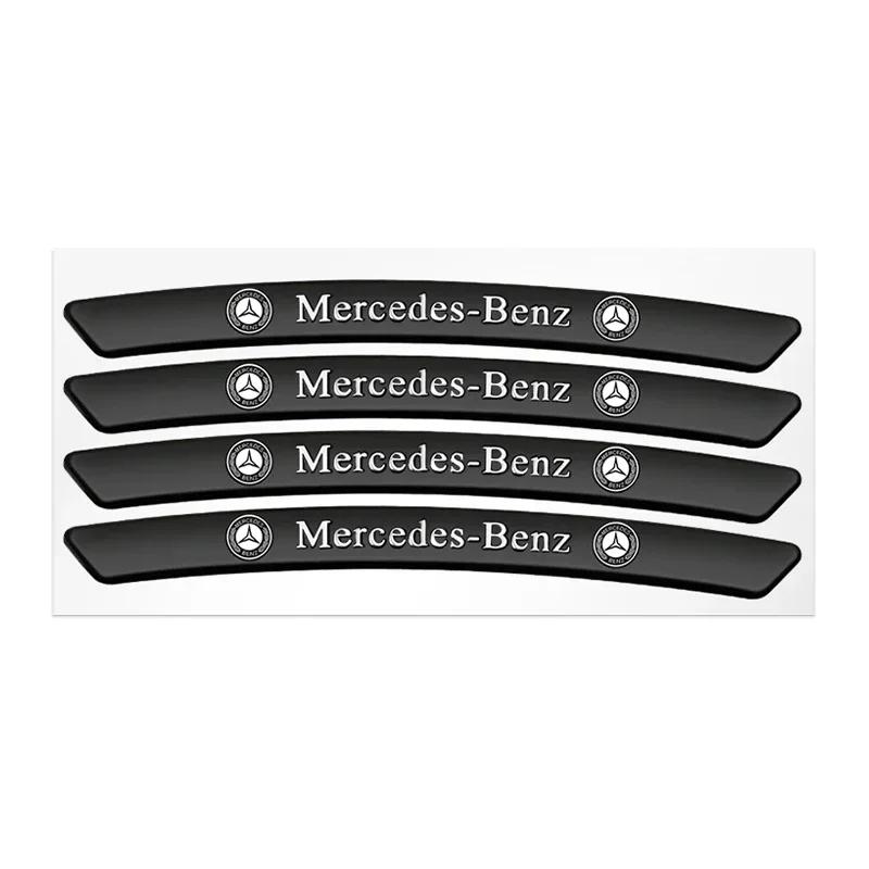 4pcs/set Aluminium Alloy Sport Emblem Car Wheel Hub Stickers For Mercedes Benz Amg W203 W204 W205 W211 W463 W210 W212 W213 W218