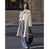 Women's Academy Style Cotton Double-Breasted Long Trench Coat