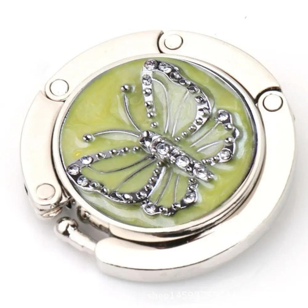Portable Metal Purse Hook Diamond Bag Holder Folding Handbag Hanger Table Clasp Table Hanger Desk Hooks Travel Accessories