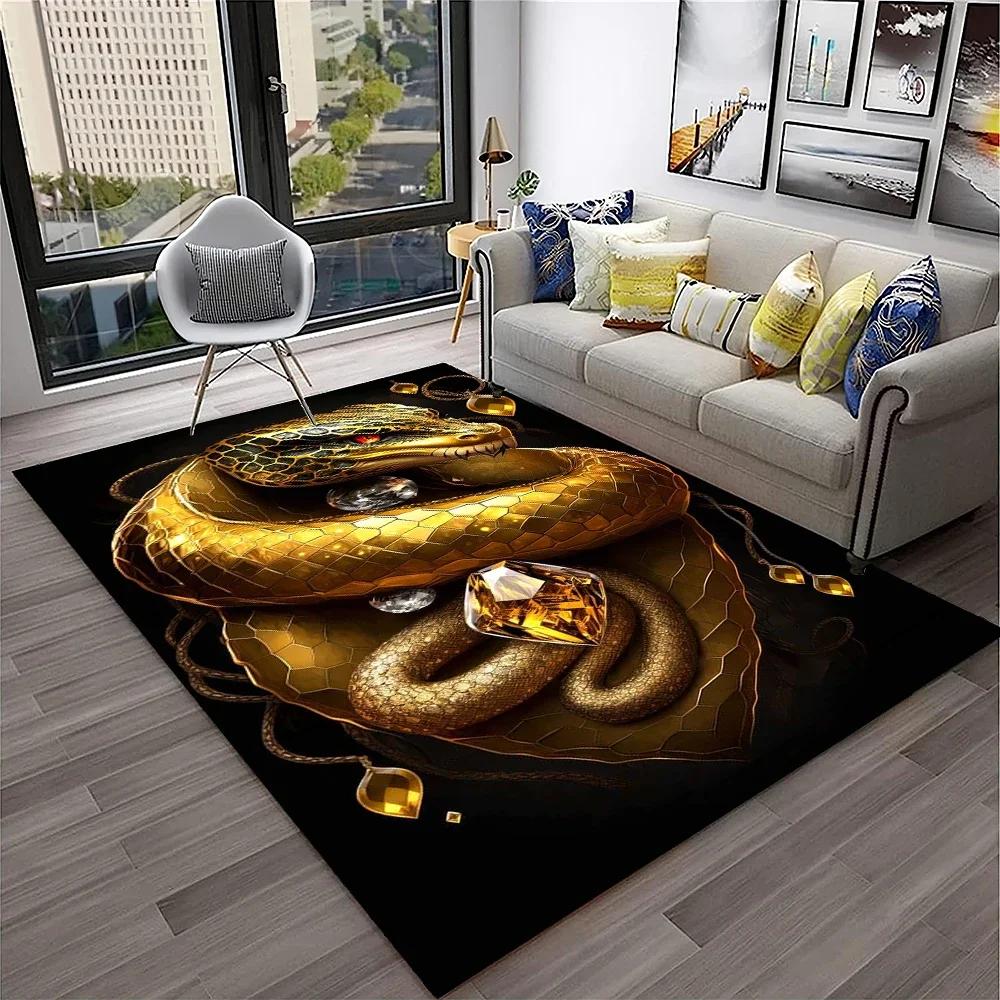 3D Gothic Schlange Schlangen Python Viper Teppich Teppich für Zuhause Wohnzimmer Schlafzimmer Sofa Fußmatte Dekor, Kinder Teppich Rutschfeste Bodenmatte