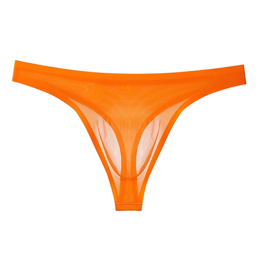 Men Thong Low-rise Solid Color Slim Fit Panties 3D U-Convex Breathable Smooth Lines Comfortable Waistband Briefs