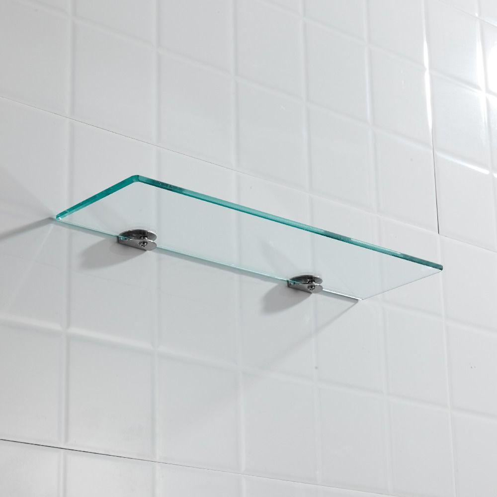 Gold Glass Shelf Glass Wall Mount Tempered Glass Shower Storage  Indoor