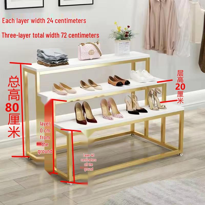 Creative Children's Clothing Display Rack with Faux Marble Waterfall Table