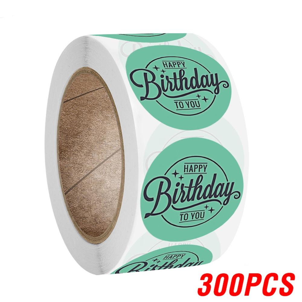 100-500pcs Cute Happy Birthday Sticker Birthday Gift Decoration Label Sealing Balloon Cake Label Packaging Scrapbook Sticker