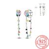 S925 Silver Colorful Sparking Zircon Heart Shape Dopamine Hoop Earrings Flowers Earrings Jewelry for Women Girl Fine Gifts