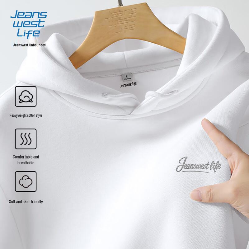 JEANSWEST LIFE Men's Heavyweight Hooded Sweatshirt