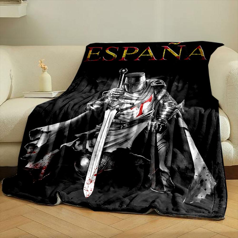Espana Crusader Sword Throw Blanket Printed Blanket for Living Room Bed Couch lunch break Soft Cozy Blanket for Friend's festival Gift