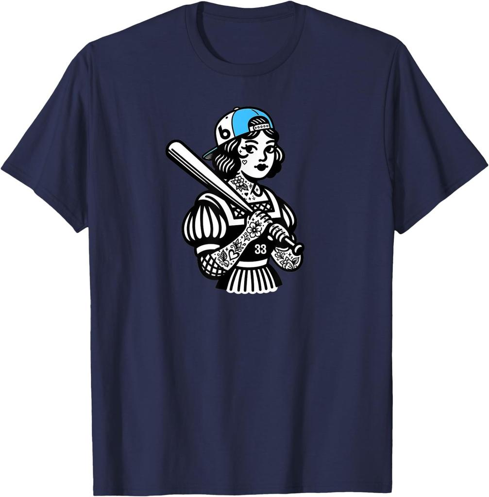Traditional Tattoo Softball Player T-Shirt