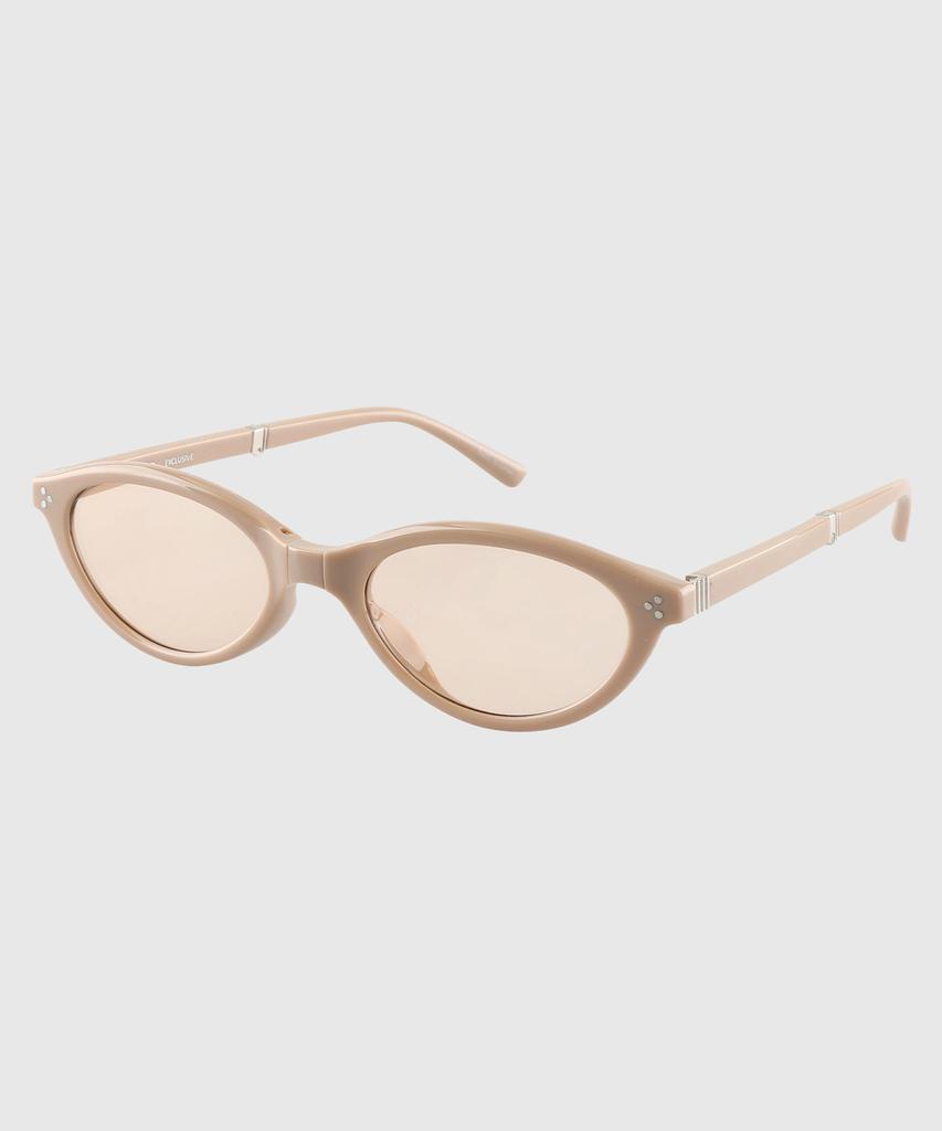 Tuditeo Aur Portable Foldable Sunglasses Slim Cat-Eye Oval Sunglasses C2 Beige