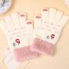 Autumn And Winter Knitted Plush Gloves Outdoor Cycling Windproof Warm Thick Cute Cartoon Touch Screen Gloves