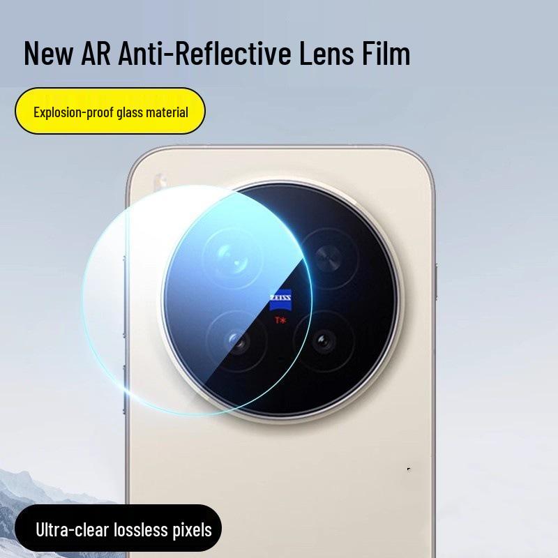 Vivo X300/X300 Pro Pusta Metalowa Naklejka na Obiektyw z Matowym Pierścieniem Obiektywu i Zintegrowaną Folią Szklaną