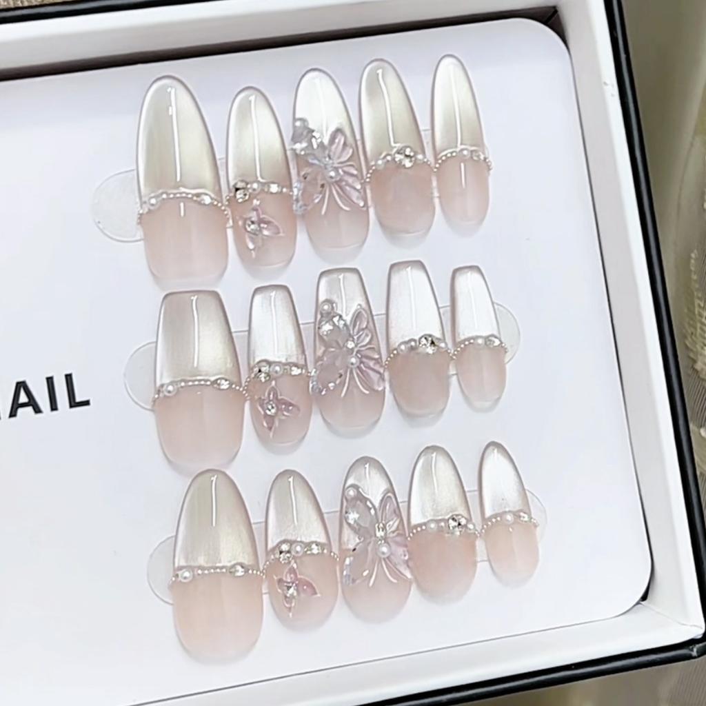 Pure Handmade Autumn New Style Phototherapy Wearable Armor Ziwei Xingchen Cat Eye Nail Art Patch Can Be Detached