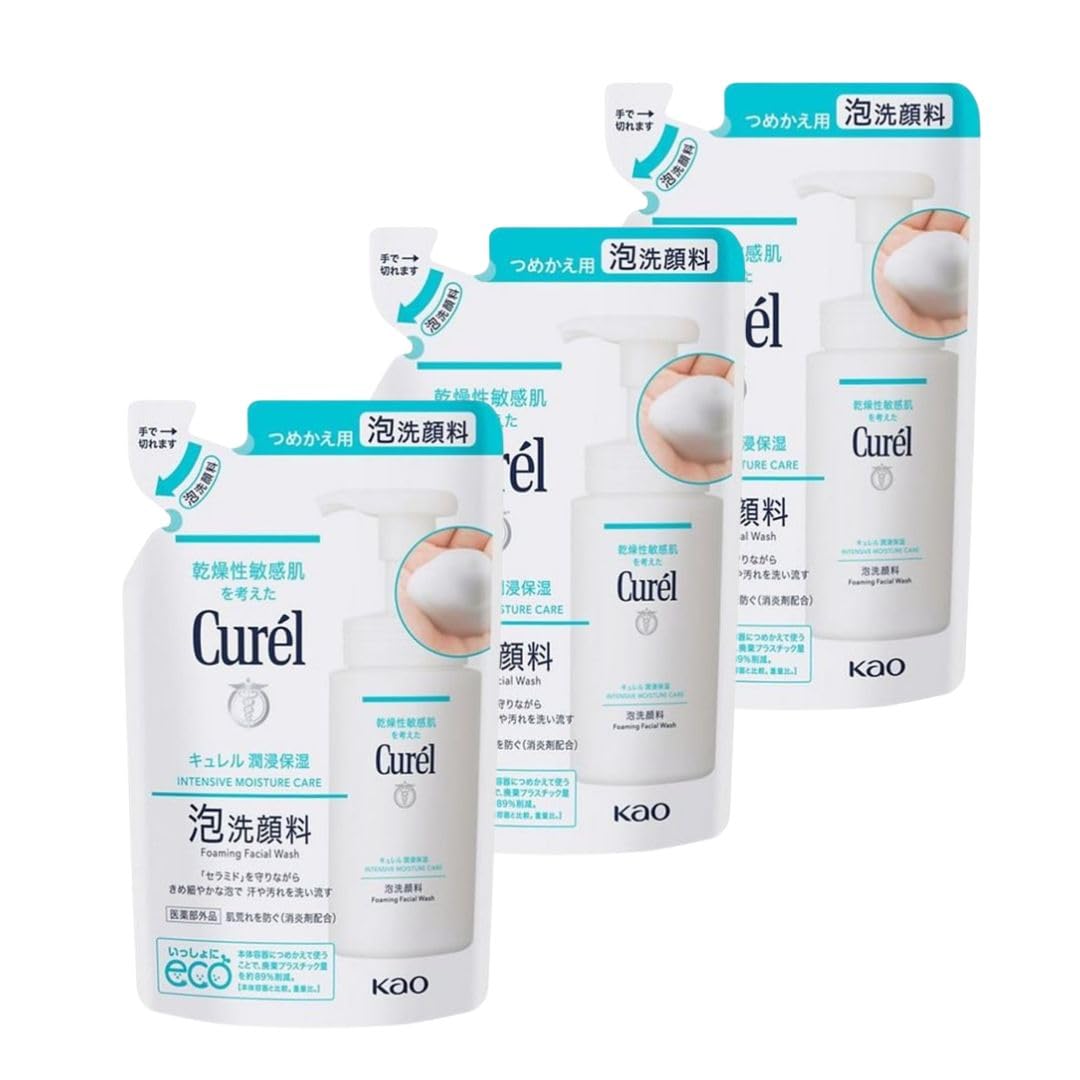 Curel Foaming Facial Cleanser Refill 130ml x 3
