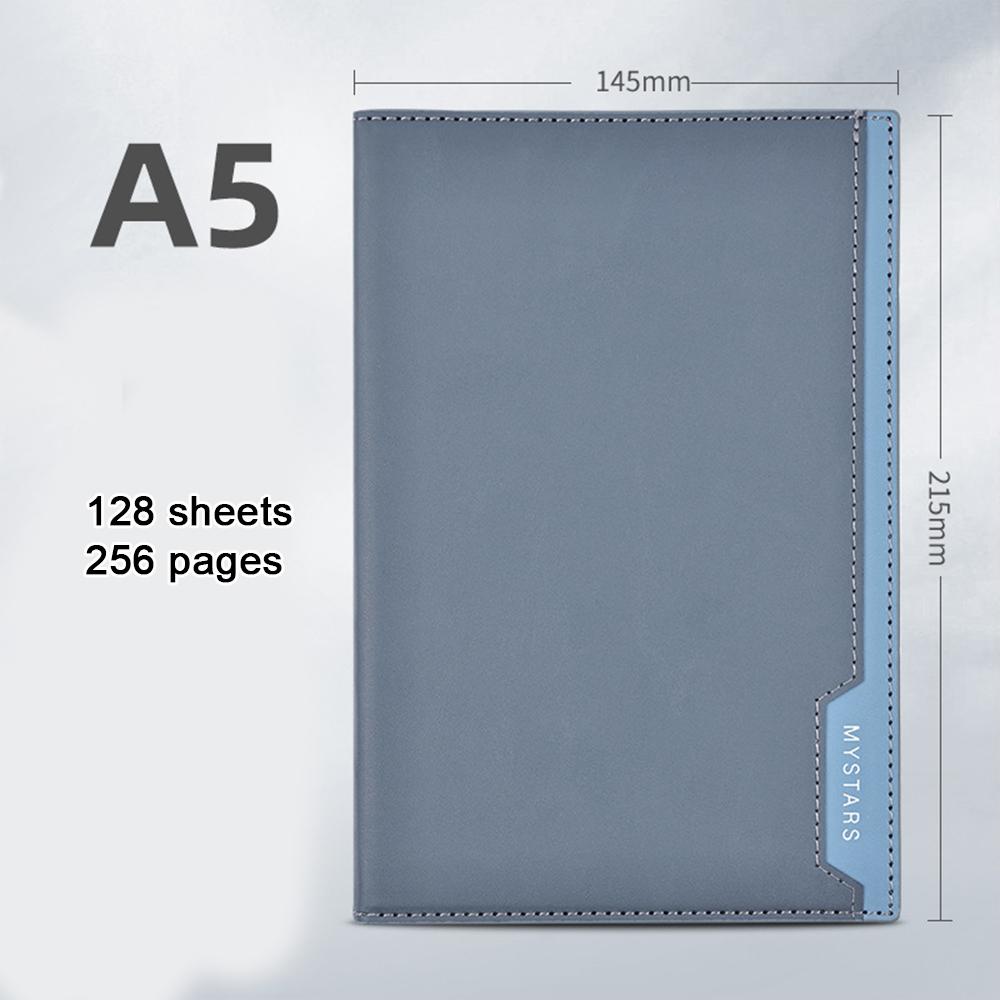 (Bezpłatne grawerowanie logo) Prosty notatnik studencki A5, protokoły spotkań biznesowych, notatnik skórzany, pamiętnik, 128 arkuszy, 256 stron
