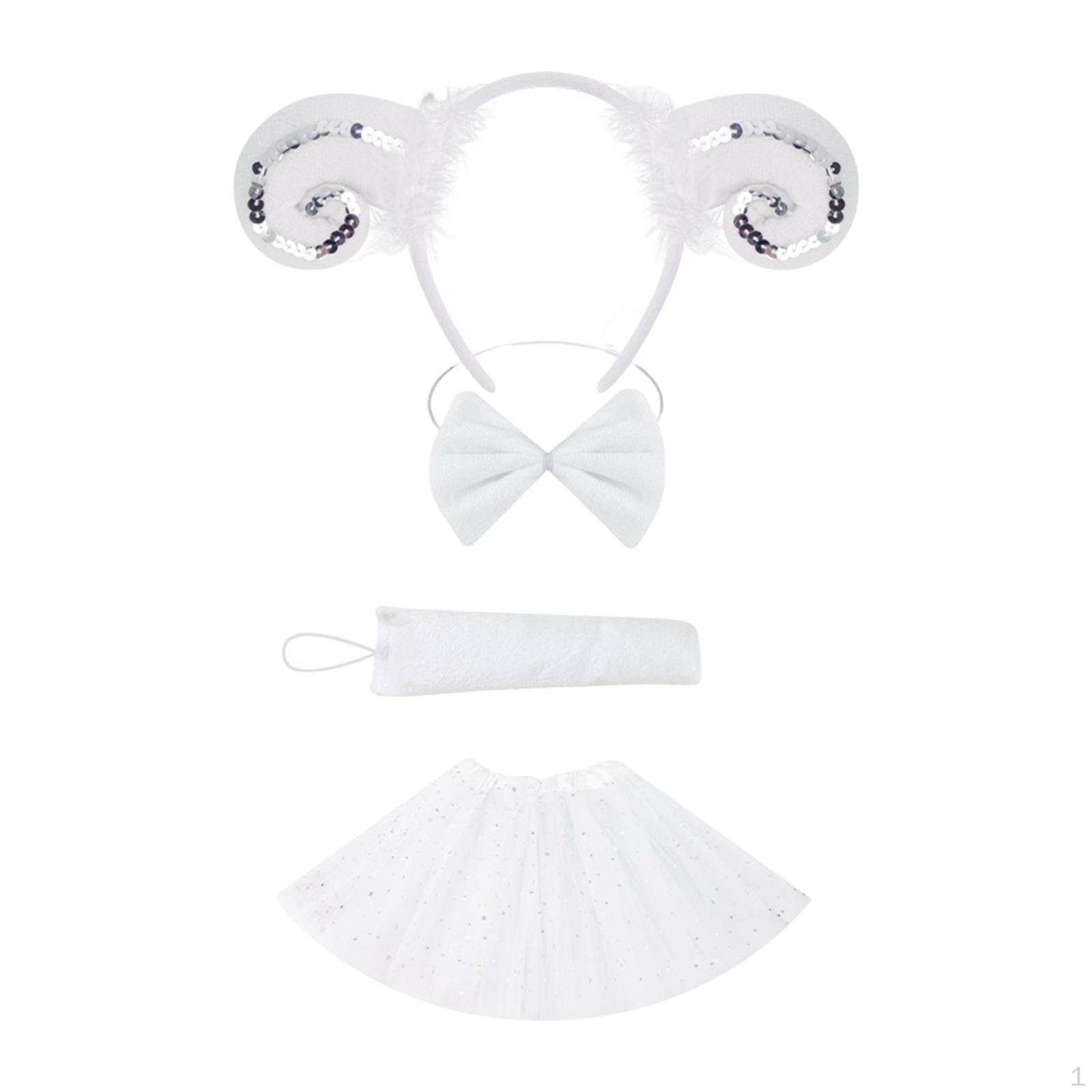 

Animal Lamb Costume Set Accessories for Festivals Birthday Party white