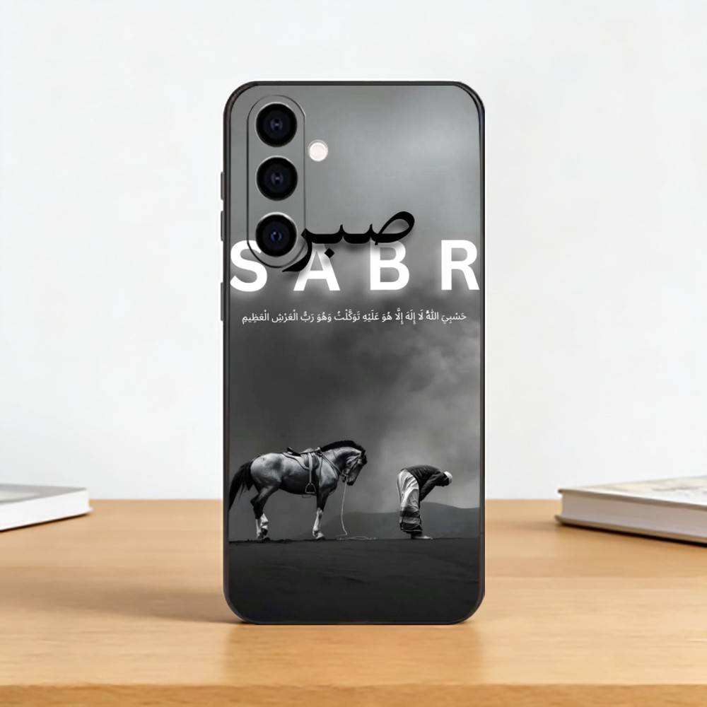 Koran-Sabr Islam Geduld Handyhülle Für Samsung Galaxy A73,A72,A71,A70,A53,A52,A51,Andere Weiche Schwarze Hülle