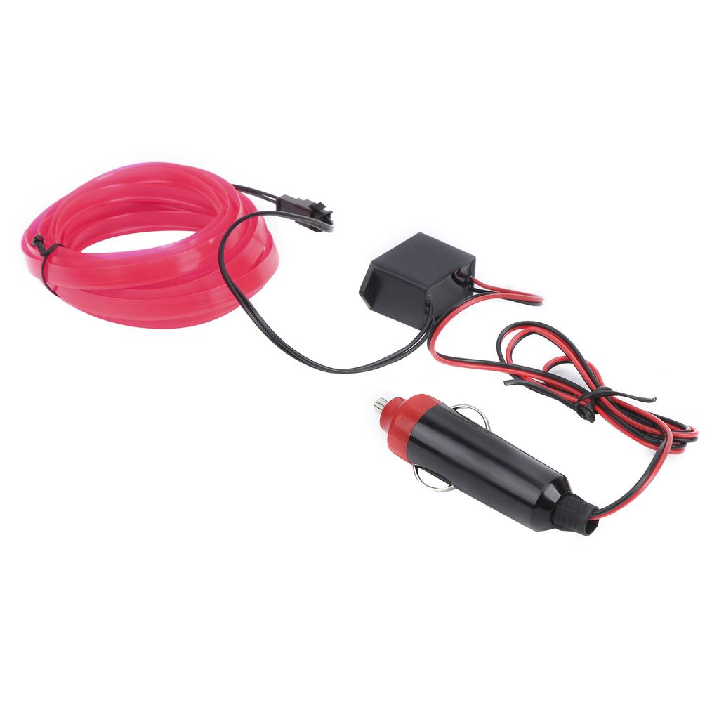 3 Meter Auto Innenbeleuchtung Auto LED Streifen Zigarettenanzünder Fahrkabelrohr Neon Lichtrosa