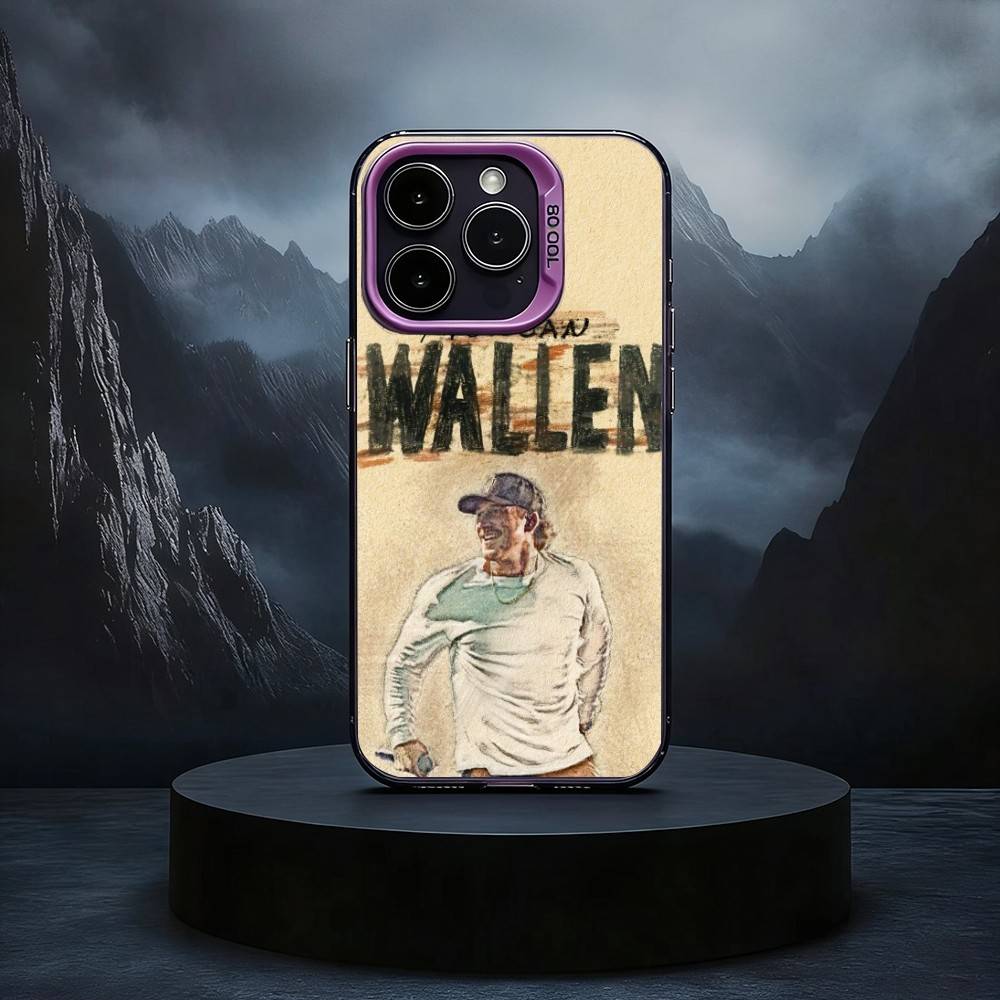 M-Morgan W-Wallen-EN Phone Case For iPhone17,16,15,14,13,12,11 Plus,Pro Max Black Candy silver phone case
