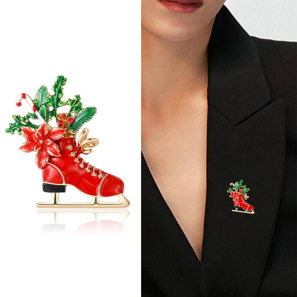 Christmas Series Brooch, Christmas Tree Bell, Boot Pin, Suit Accessory, Christmas Gift