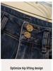 Women's High-Waisted Micro-Flared Blue Jeans - Slimming, Loose, Horseshoe Style for Spring 2025.