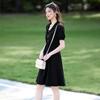 Elegant Short-Sleeve A-Line Midi Dress