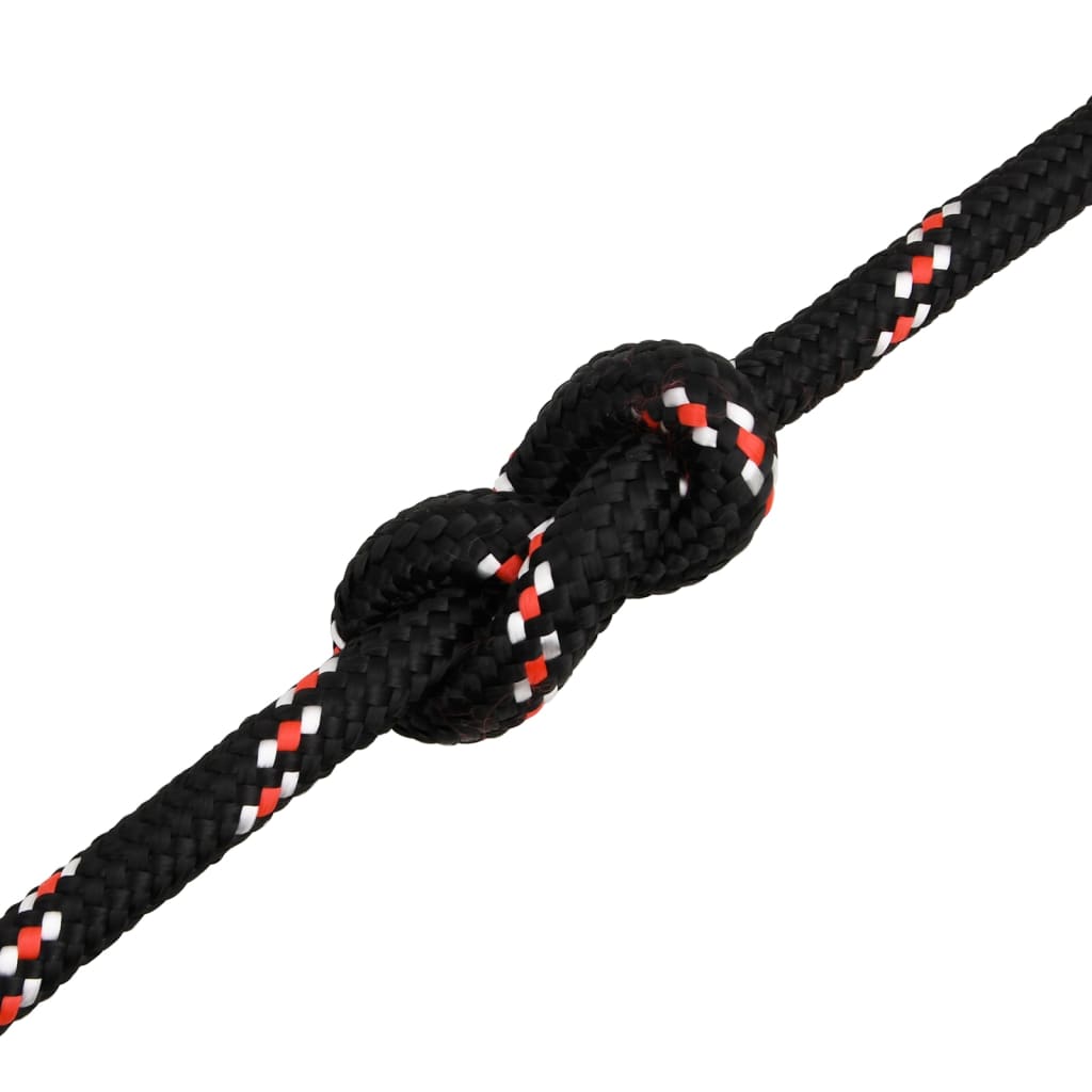 Vidaxl Linka Żeglarska, Czarna, 18 Mm, 100 M, Polipropylen