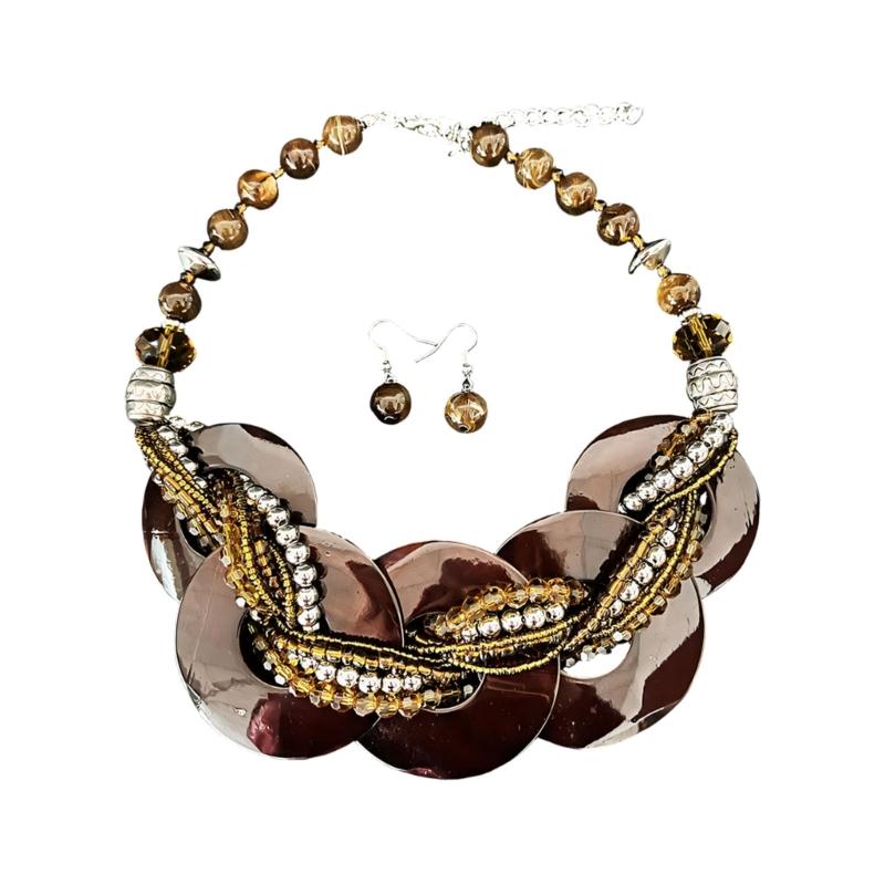 Elegant Shell Jewelry Set With Geometric Design Lightweight Sturdy For Daily Wear And Special Occasions Multiple Color Options