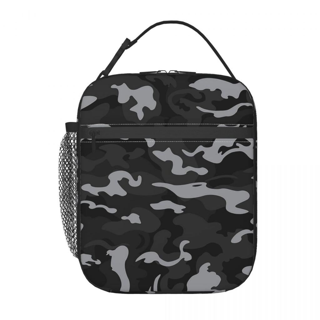 Camo Camouflage Insulated Lunch Bag for Women Children Leakproof Food Boxes Thermal Lunch Box Tote