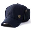Men's windproof baseball cap - autumn/winter, large head size, hard top, ear protection, fleece lined, extra thick, warm, outdoor, dad hat