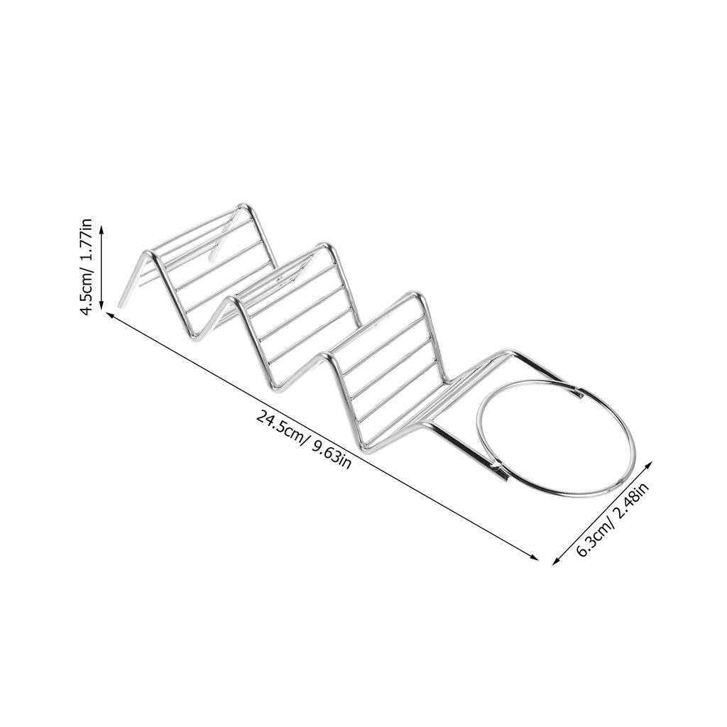 Stainless Steel Taco Stand Rack Multi-Slot Tortilla Holder With Salsa Cups Taco Presentation Display For Kitchen