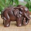 Fortion Elephant Figurines Craft Carved Natural Wooden Mineral Crystal Mini Animals Statue For Decor Chakra Healing W9V7